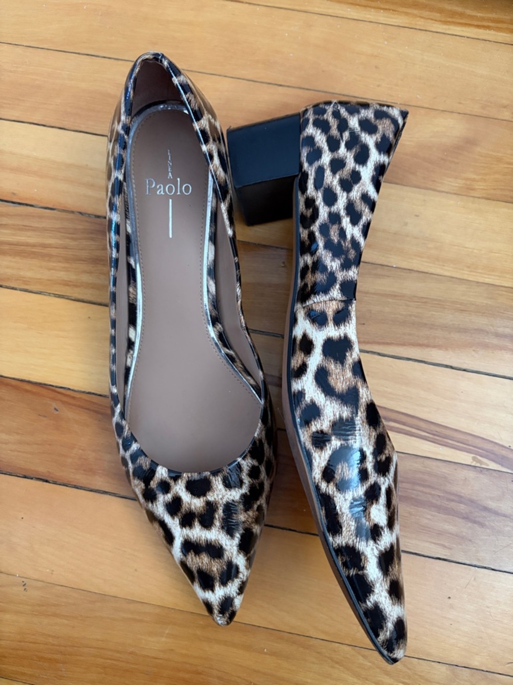 Linea Paolo leopard block heel shoes size 11
